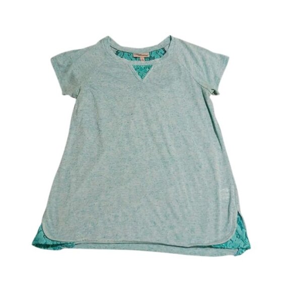 Allison Brittney Tunic Top - Size Small - Aqua Heathered Knit w/ Teal Accents - Picture 1 of 7